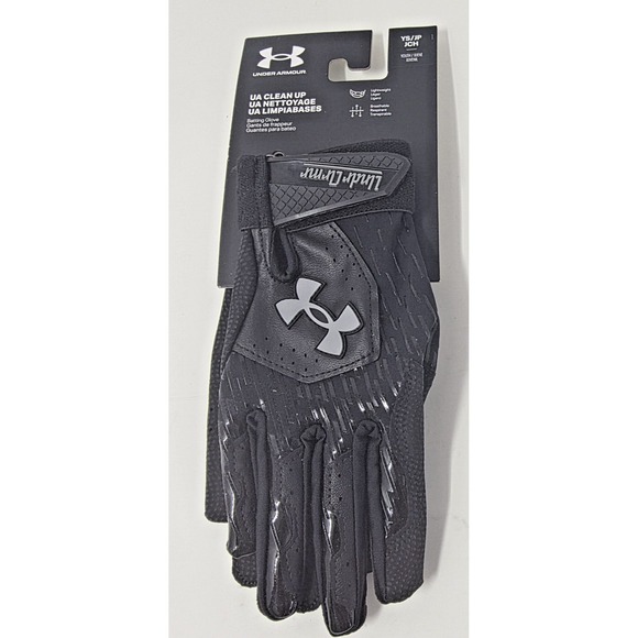 Under Armour Other - Under Armour UA Clean Up Youth Baseball Batting Gloves YS Black 4 Way Stretch